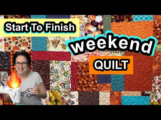 SUPER FAST  Scrappy 4 Patch Quilt