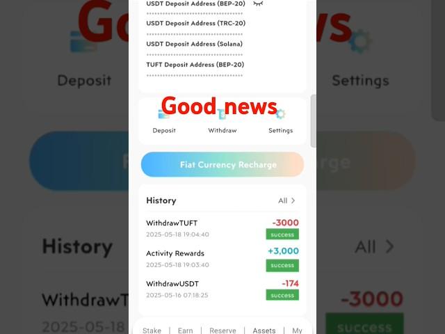 today nft fun update  3000 tuft token withdrawal 22 hrs 🪙 #nft #fun #treasure