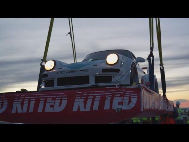 Porsche 911 dangles off Austin skyscraper