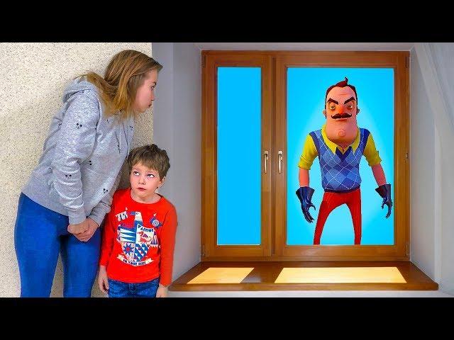 ПРИВЕТ СОСЕД у нас во дворе? Мешает НАРЯДИТЬ ЕЛКУ на Новый год! Hello Neighbor VS Kids