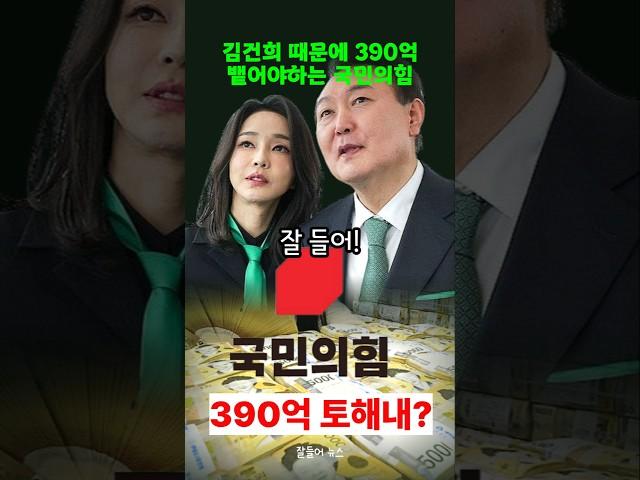 김건희 때문에 390억 뱉어내야 하는 국민의힘. 파산선고 해야하나?