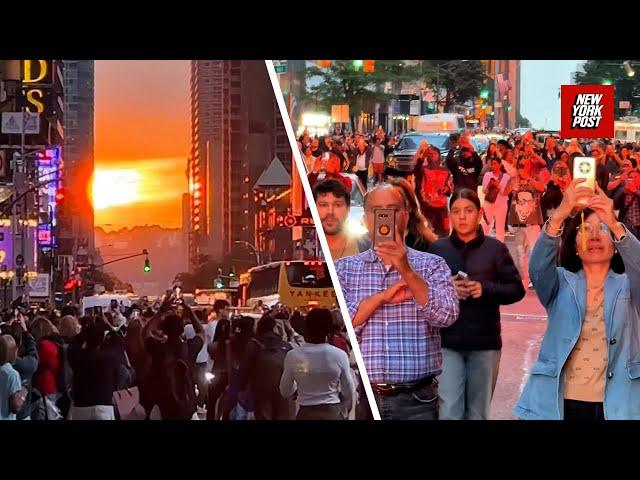 New Yorkers soak up stunning sun phenomenon 'Manhattanhenge' | New York Post