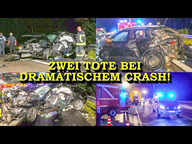 +++ ZWEI TOTE BEI DRAMATISCHEM AUTOBAHN-CRASH +++ UNFALLOPFER WERDEN VON AUTO ERFASST | GROSSEINSATZ