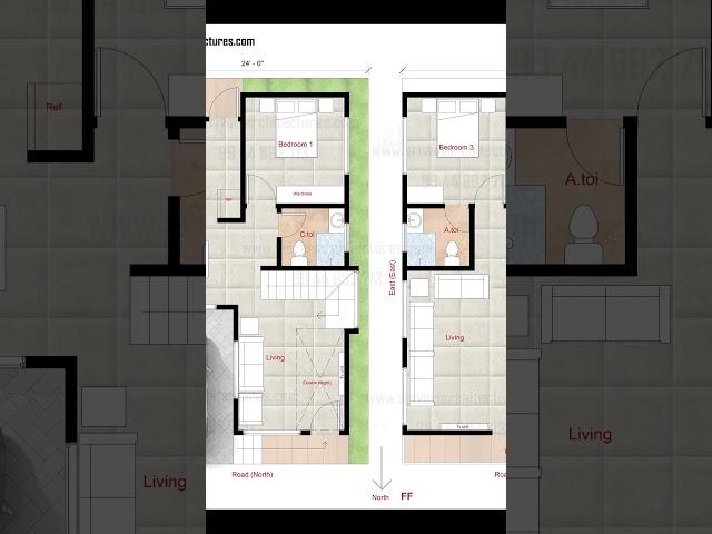 24' x 40' North facing floor plan