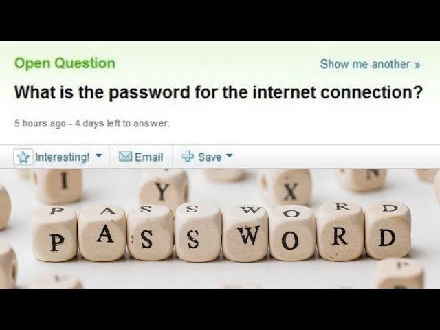 What is the password for the internet connection?