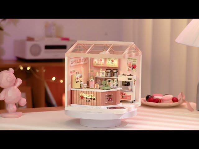 Rolife Super Creator Double Joy Bubble Tea Plastic DIY Miniature House Kit DW006