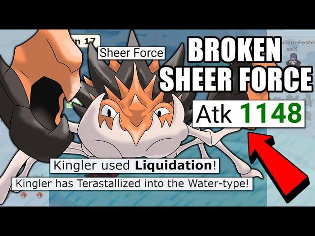 SHEER FORCE LIFE ORB KINGLER IS UNBEATABLE! POKEMON SCARLET AND VIOLET | POKEMON SHOWDOWN