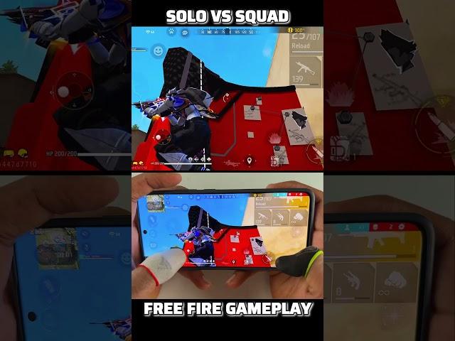 Solo vs squad free fire 3 finger handcam