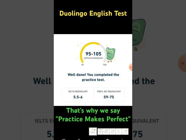 That's Why we say Practice Makes Perfect #duolingo #English #Test #IELTS #TOEFL #DuolingoEnglishTest