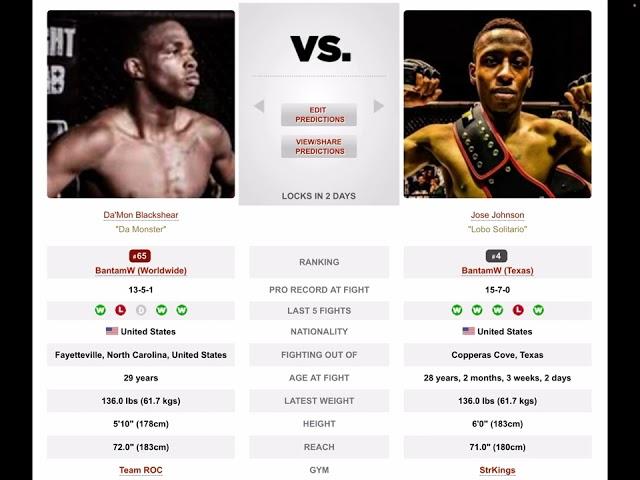 Da’Mon Blackshear vs Jose Johnson Prediction #UFCVegas78 #ufc #ufcpredictions