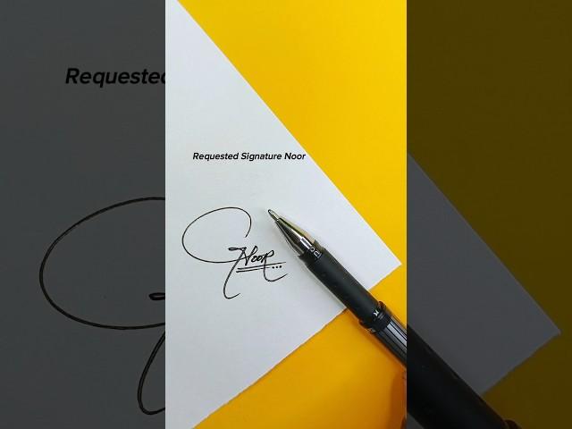 Noor Signature Design | How To Sign The Letter N #shorts