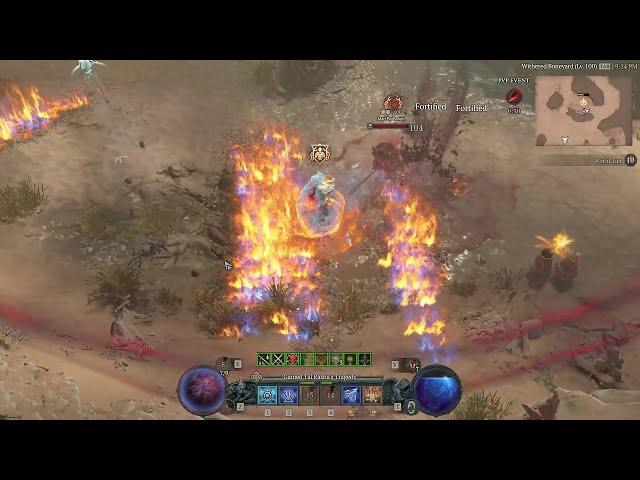 Diablo 4 Sorcerer PvPFirewall Sorcerer vs Weapon Swap Whirlwind HoTA Barbarian