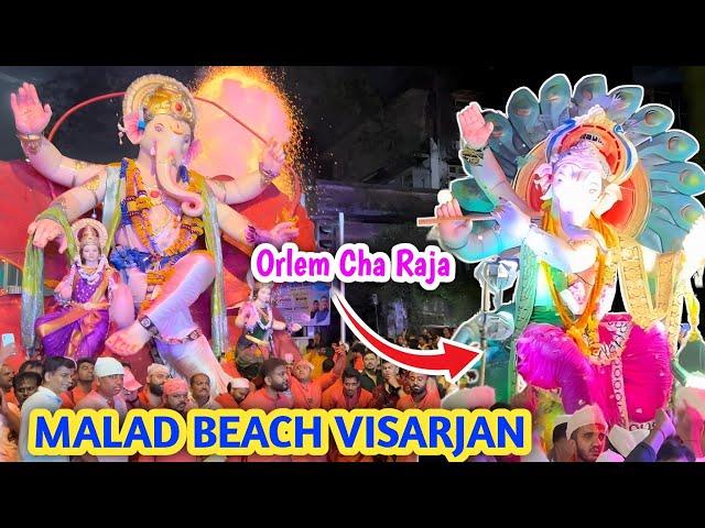 MALAD MARVE BEACH GANPATI VISARJAN 2024 | ORLEM CHA RAJA VISARJAN 2024 | MARVE ROAD GANPATI VISARJAN