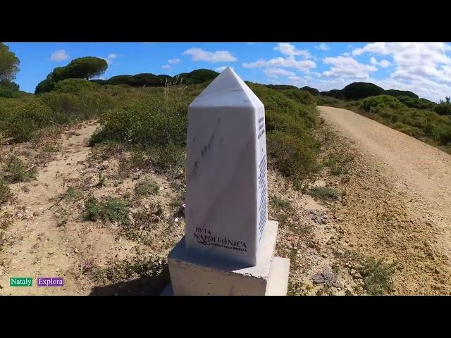 Battle park with Napoleon, Spain - near the Ocean. 4K Walk tour. Cadiz Province