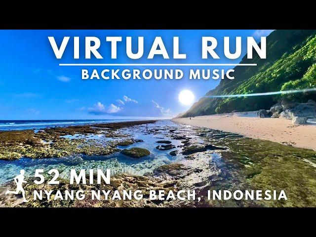 Virtual Running Video For Treadmill With Music on Nyang Nyang Beach #Bali #Indonesia #virtualrun