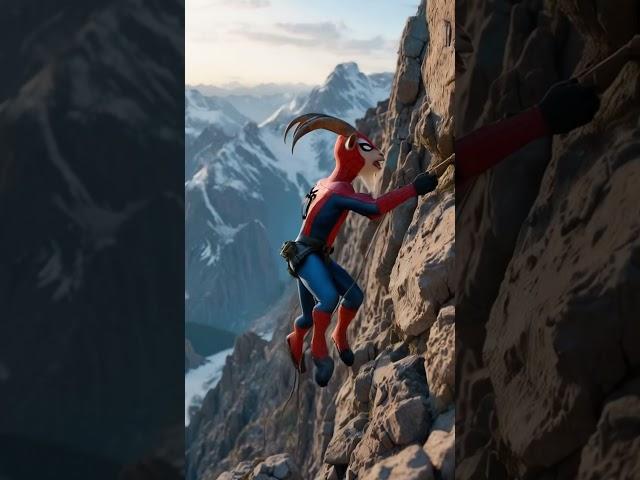 Goat Becomes Spider-Man Superhero & Climbs a Mountain! ‍️