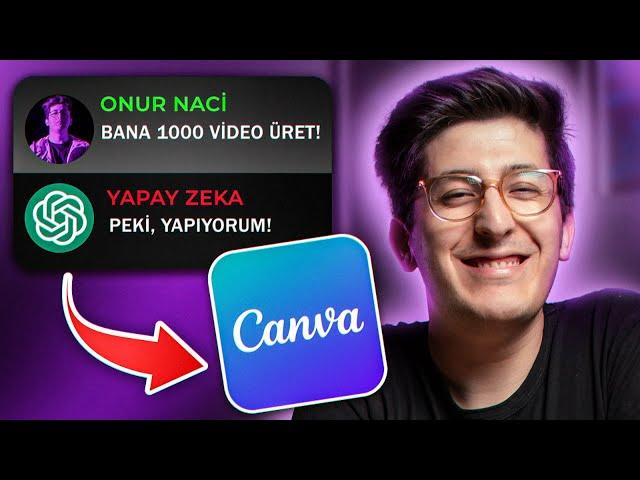 1 dk'da 1000 Video Yapabilen MÜTHİŞ TAKTİK!  (Yapay Zeka & Canva)