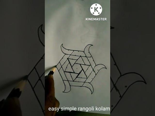 flower rangoli/simple kolam easy rangoli latest/#shorts  shortsfeed@easy simple rangoli kolam