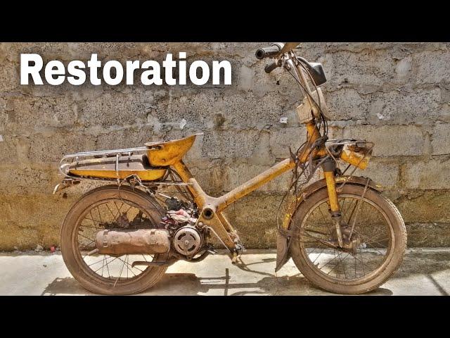 Restoration Abandoned Old Motorcycle Honda Express NC50  Two Stroke Engine 1982 | Time-lapse