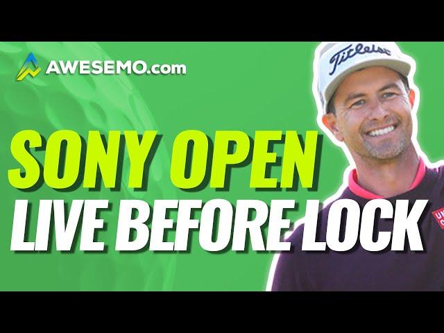 PGA DFS LINEUPS: SONY OPEN LIVE BEFORE LOCK DRAFTKINGS DAILY FANTASY GOLF PICKS