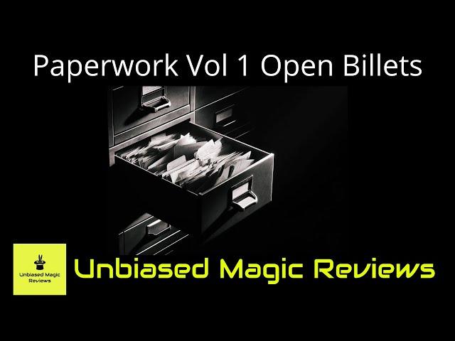 Requested Mentalism Review - Paperwork Vol 1 Open Billets by Scott Creasey