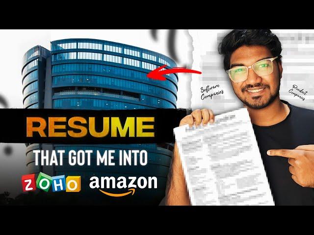 The Resume that got me into Zoho | Amazon | How to Create Resume | Software Developers - Tamil