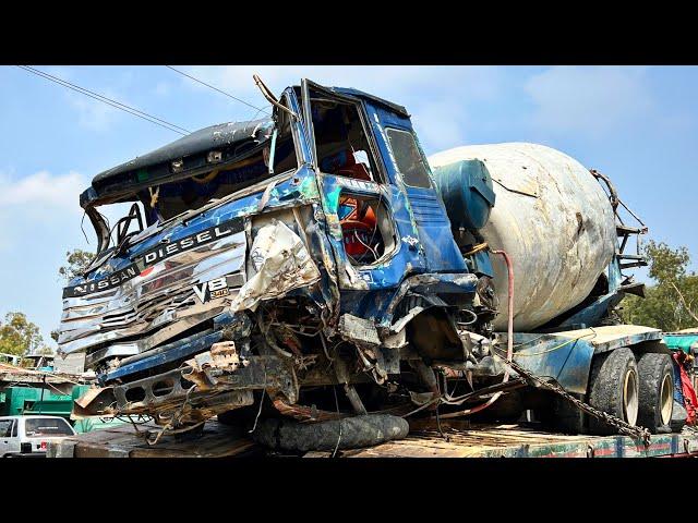 Nissan V8 340 TRUCK with Loader Cement Mixer Machine are Fully Crashed, How Its Incredible Repair