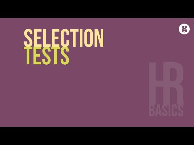 HR Basics: Selection Tests