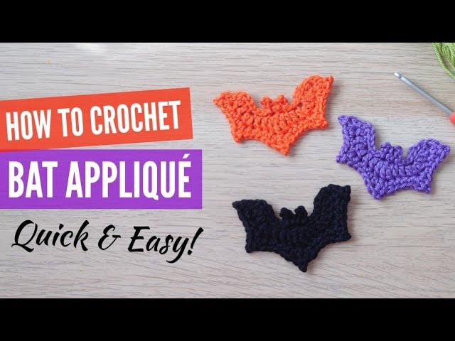 How to Crochet a Bat Applique EASY BEGINNER 