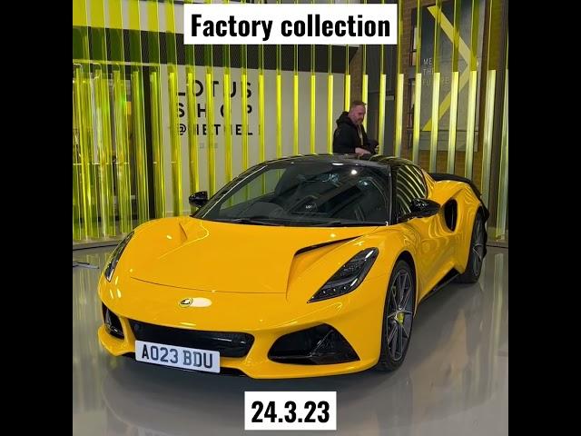 Uncovering my new Lotus Emira at the factory #lotusemira #supercar #sportscar #hethel #lotuscars