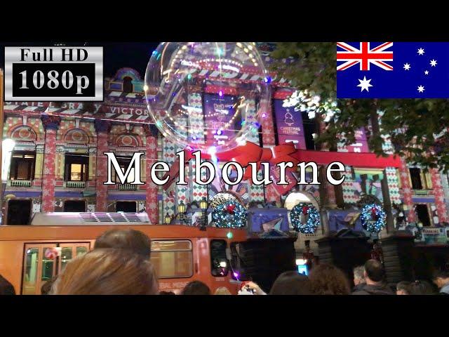 Melbourne Christmas Walk  - Christmas Projections - 【4K 60fps】