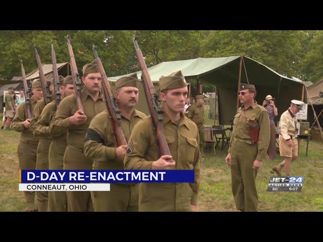 History buffs from all over storm beaches of Conneaut, OH for D-Day re-enactment