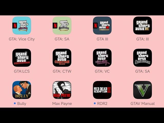 GTA Vice City (Definitive Edition),GTA San Andreas,Grand Theft Auto III,GTA 3,Liberty City Stories