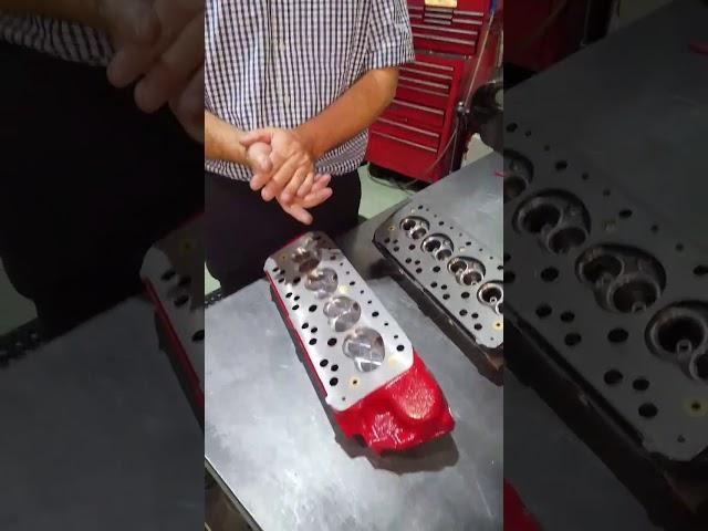 The difference between a standard and modified cylinder head