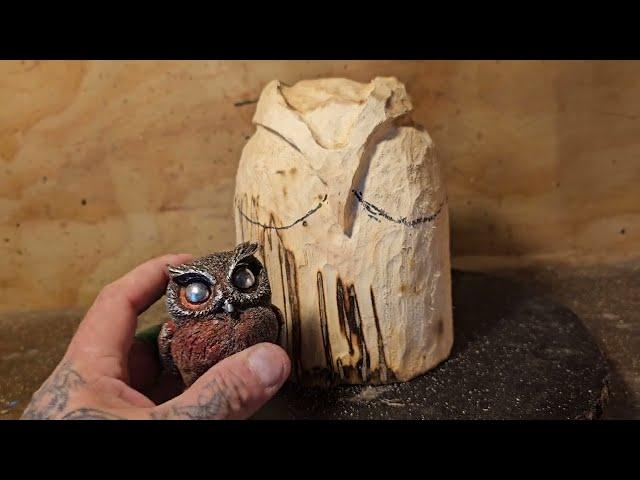 How to carve a silly fat owl with a Dremel.