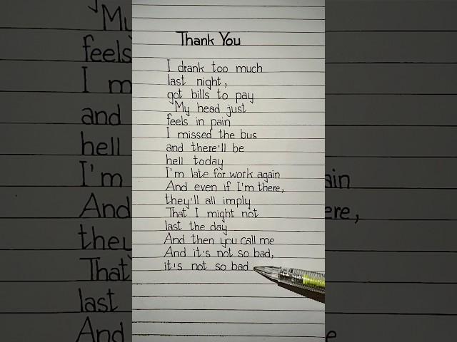 Thank you dido lyrics  #thankyou #lyrics