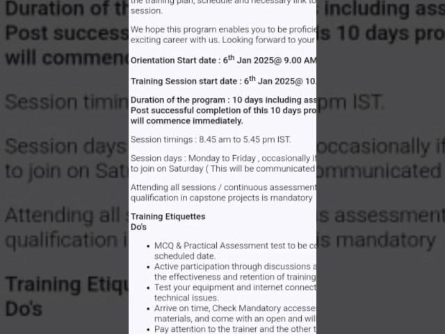 Wipro Latest training update 2025 Nga training update #wipro #wilp #training #nga #onboardingupdate