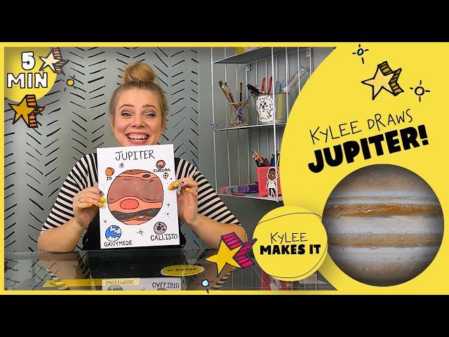 How to Draw Jupiter! | Kylee Draws the Planet Jupiter - Easy Drawing the Planets Videos for Kids