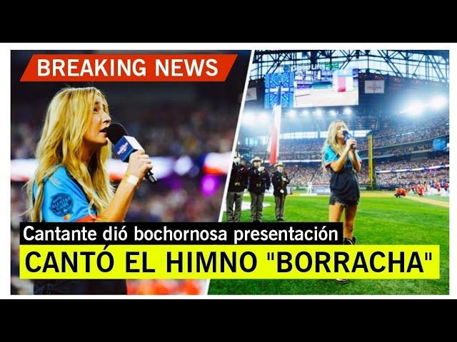 INGRID ANDRESS cantó el HIMNO de Estados Unidos, BORRACHA  [VIRAL]