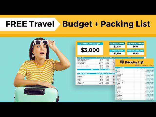 FREE Travel Budget Spreadsheet + Vacation Packing List! ️