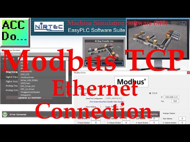 Machine Simulation Software (MS) Modbus TCP Ethernet Connection