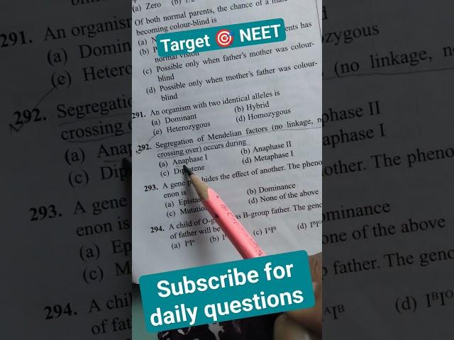 Principles of inheritance and variation class 12| NEET PYQ series biology #neet #ncert #neetpyq
