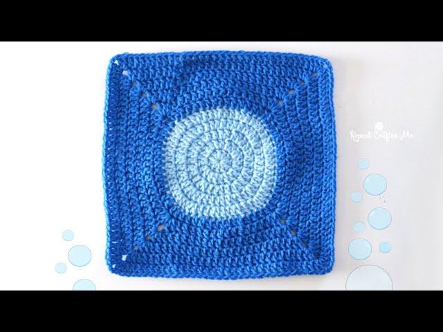 Crochet Circle in a Square -  Water Bubble Crochet Square