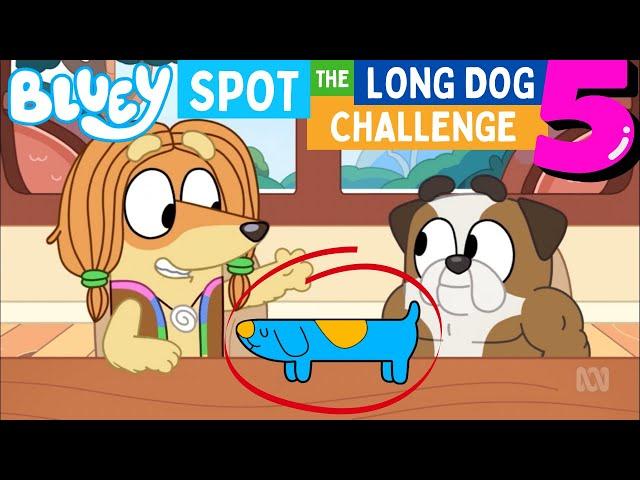  BLUEY - Spot the Long Dog Challenge 5‼️ | Disney Jr | ABC Kids