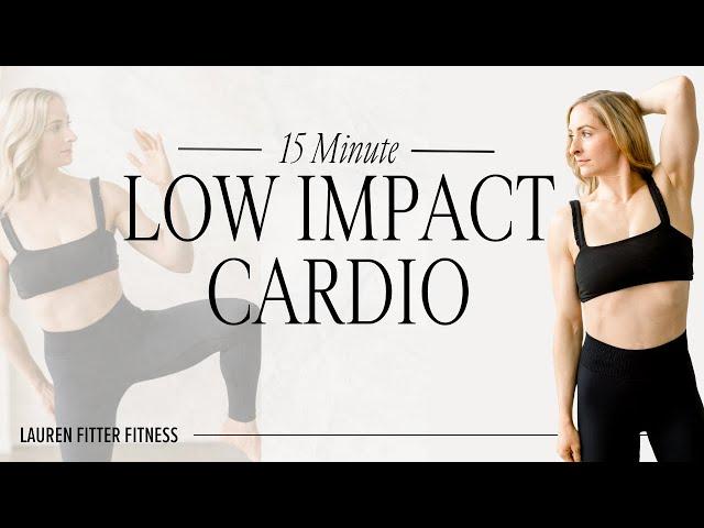 15 Minute Postpartum Low Impact Cardio Workout - no jumping - Lauren Fitter