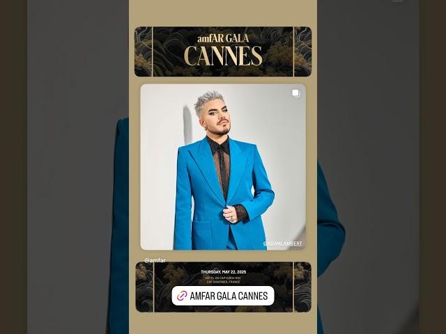 Adam Lambert will perform at the Amfar Gala in Cannes on May 22nd