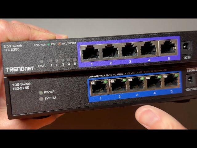 10G vs 2.5G Network: TRENDnet TEG-S750 vs TEG-S350! Fanless! RJ45!