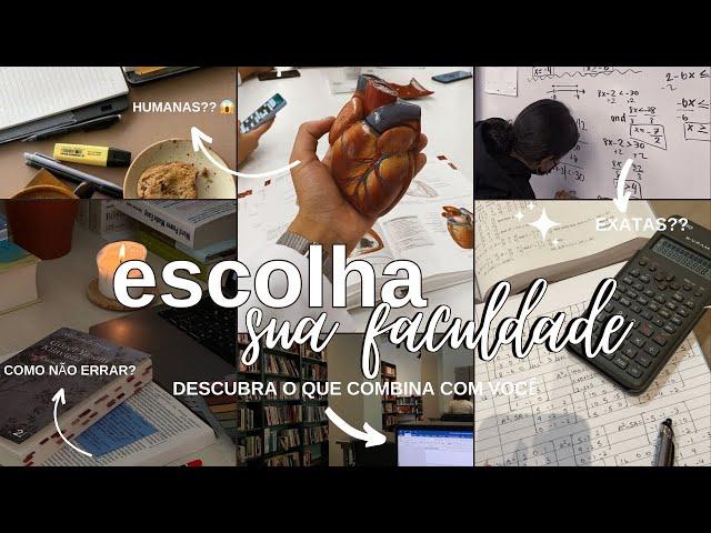 ️ hora de entrar faculdade: COMO ESCOLHER O CURSO CERTO DA FACULDADE | dica para estudantes