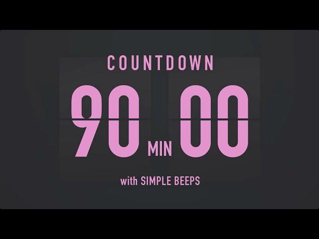 90 Minutes Countdown Flip Clock Timer / Simple Beeps 