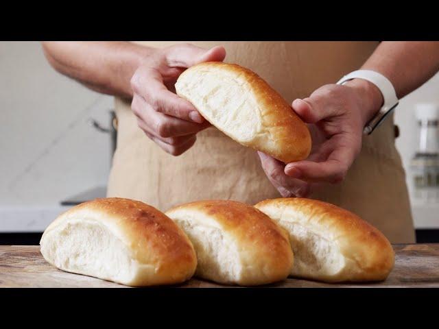 Super Soft Enriched Hot Dog Buns (Sourdough & Poolish)